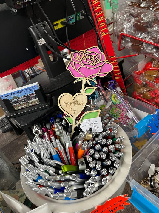 Laser Engraved Mothers Day Roses