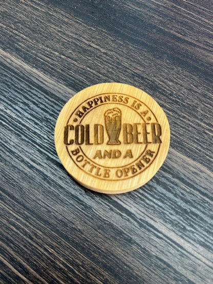 Wooden Laser Engraved Beer Bottle Openers / Magnetic